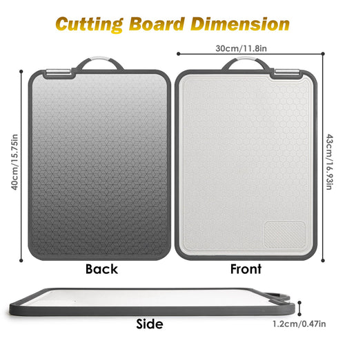 2Pcs Double Sided Cutting Board Stainless Steel