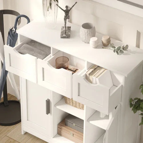 Wooden Storage Cabinet with Drawers And Shelves