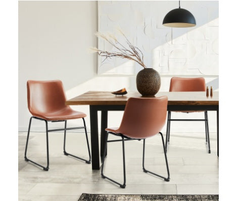 Modern Dining Chairs for Home, Kitchen, Office & Island – Comfortable Upholstered Seat (Set of 2)