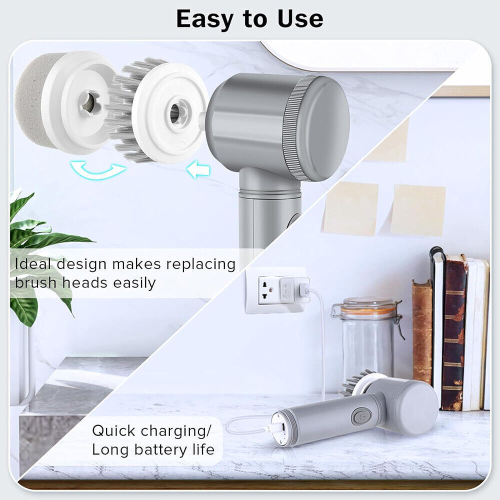 Electric Cordless Cleaning Brush Spin Scrubber