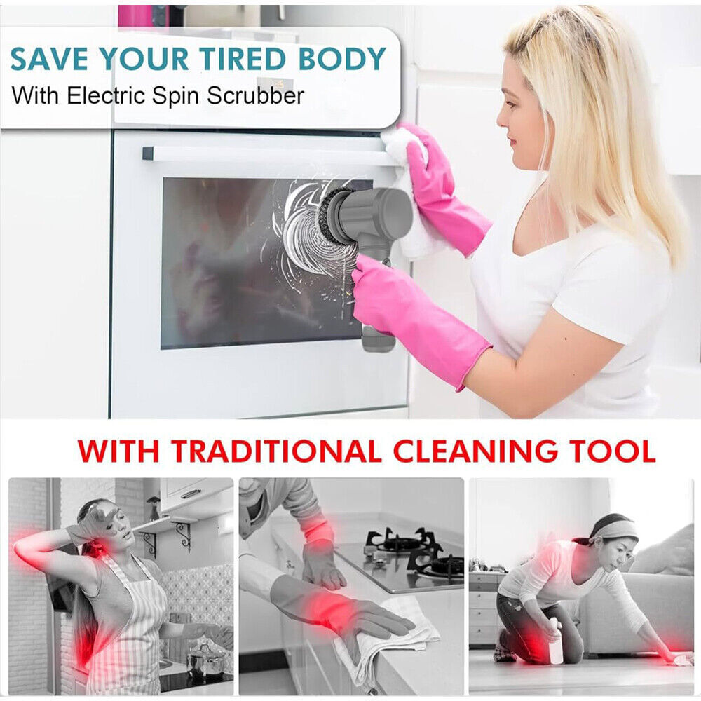 Electric Cordless Cleaning Brush Spin Scrubber