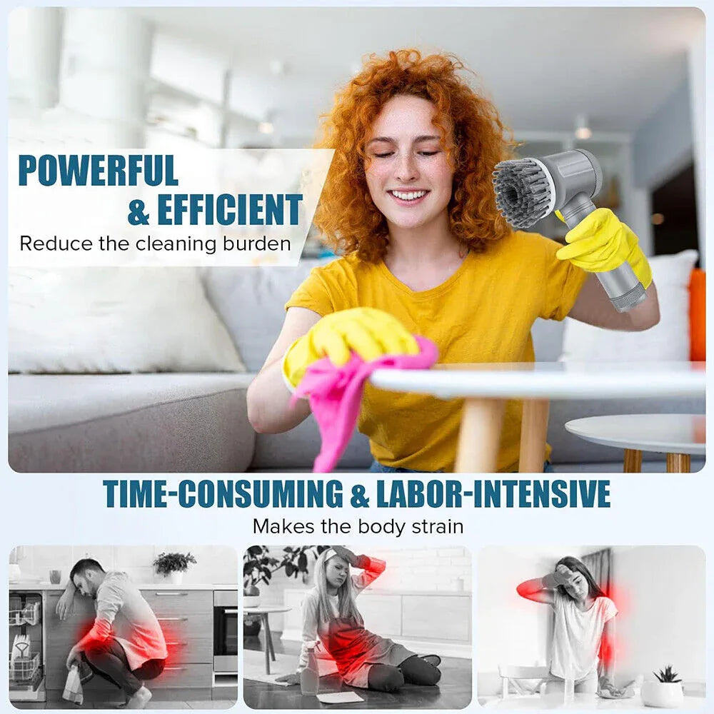 Electric Cordless Cleaning Brush Spin Scrubber