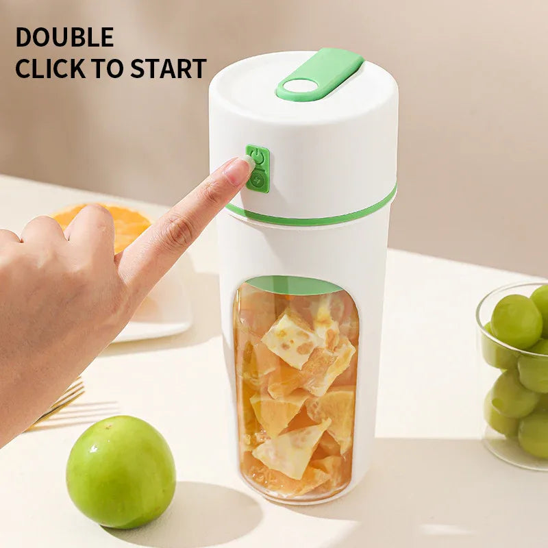 Portable Electric Juicer Blender – USB Rechargeable Fruit & Vegetable Mixer with Ice Crush Cup