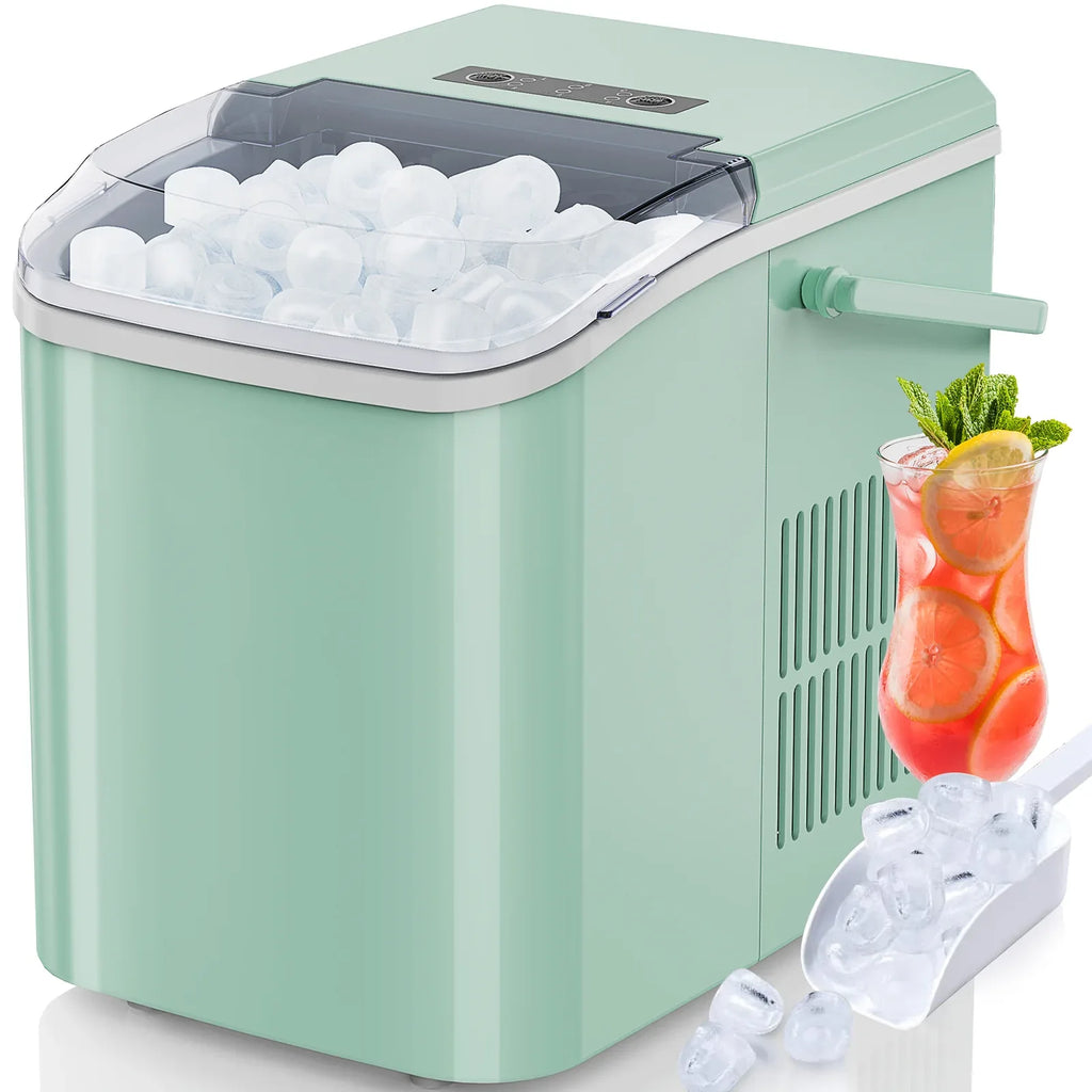 Portable Countertop Ice Maker – Fast Ice Machine, 26 lbs/Day, Compact & Self-Cleaning with Scoop & Basket