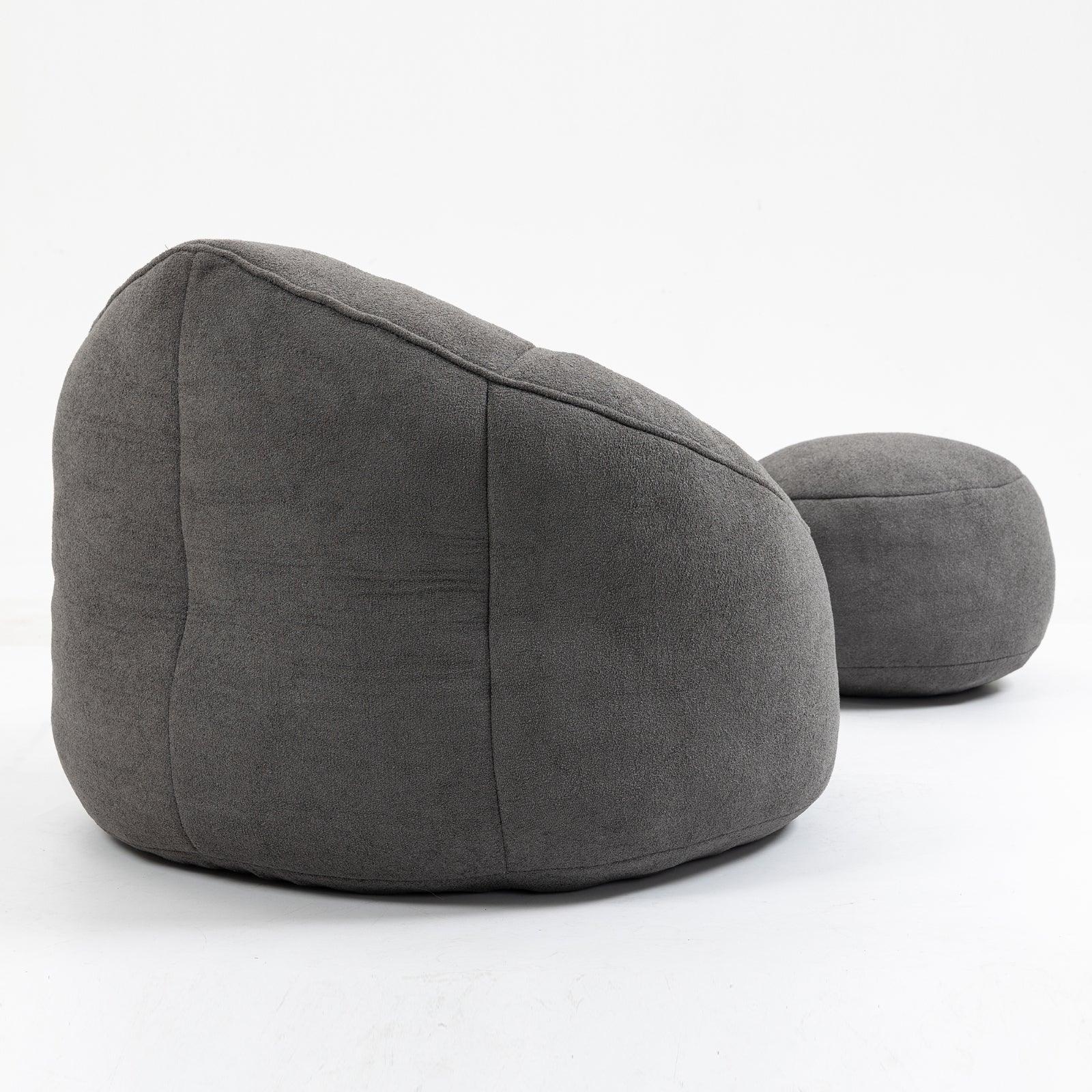Bean Bag Sofa Chair with High-Pressure Foam & Padded Foam Footrest – Ultra-Comfort Lounger for Living Room, Bedroom & Lounge