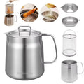 2L Stainless Steel Oil Filter Pot with Fine Mesh Strainer & Frying Basket – Multi-Function Oil Storage & Grease Container