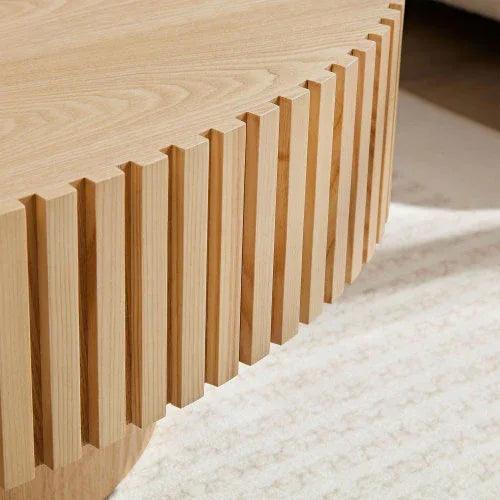 Modern Handmade Drum Coffee Table – Luxury Round Wooden Center Table for Living Room Decor