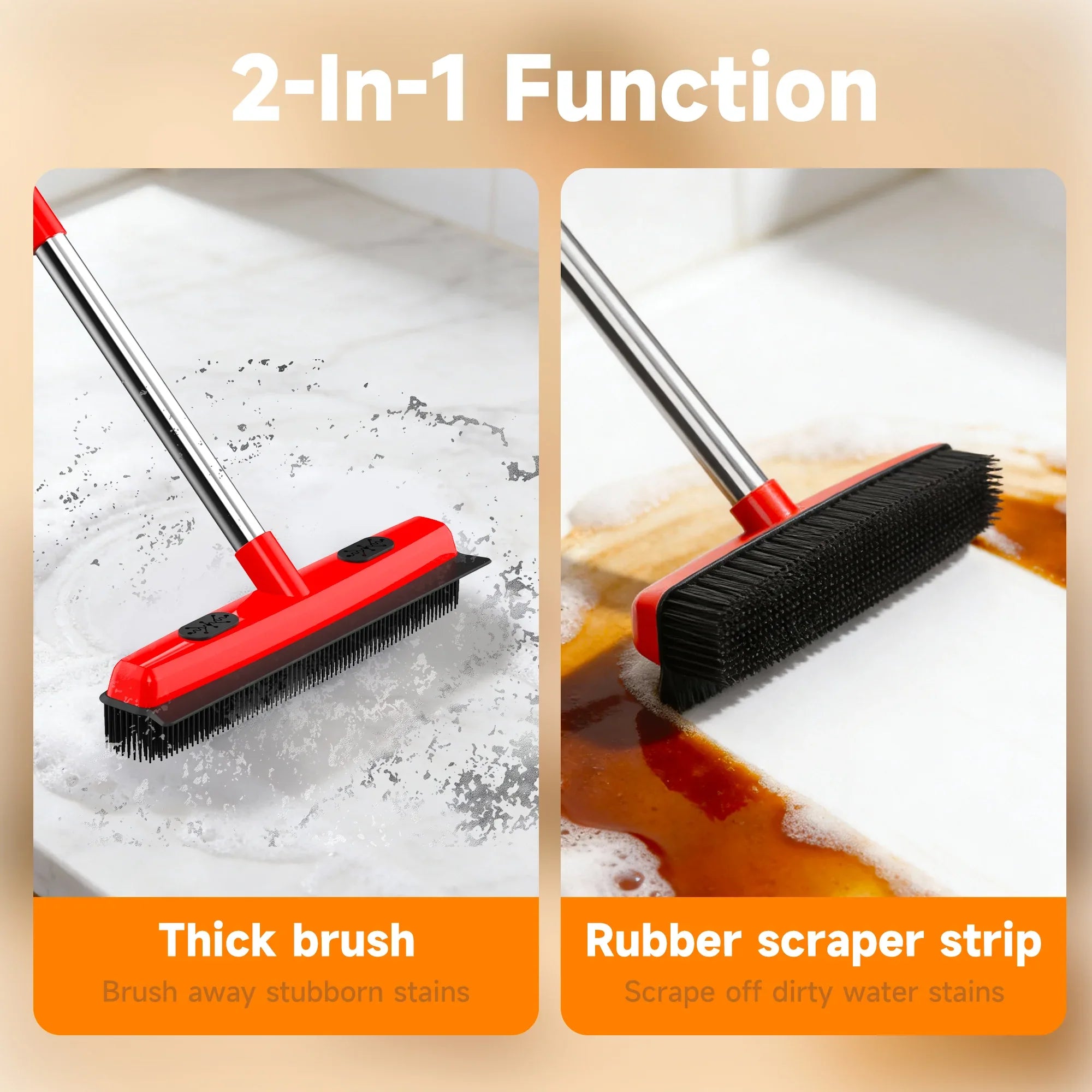 2-in-1 Pet Hair Removal Broom | Effective Squeegee & Grooming Tool for Carpets