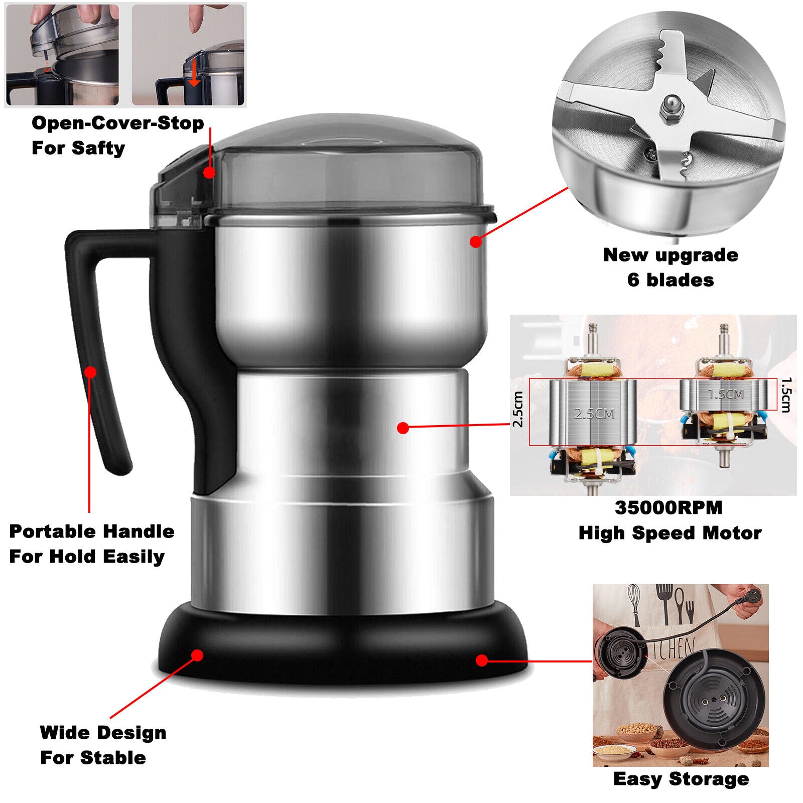 300W Electric Coffee Grinder