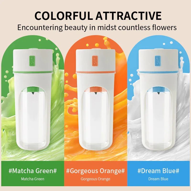 Portable Electric Juicer Blender – USB Rechargeable Fruit & Vegetable Mixer with Ice Crush Cup
