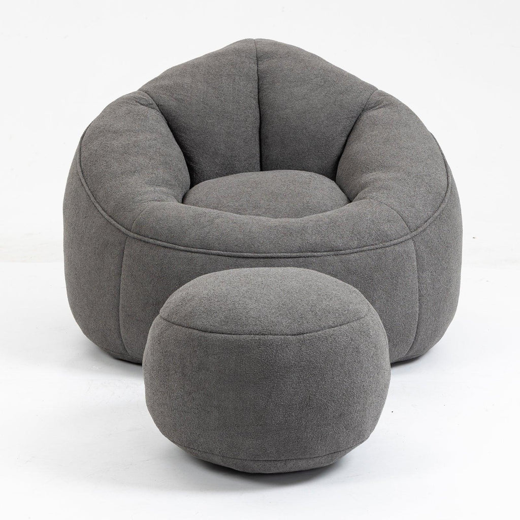 Bean Bag Sofa Chair with High-Pressure Foam & Padded Foam Footrest – Ultra-Comfort Lounger for Living Room, Bedroom & Lounge