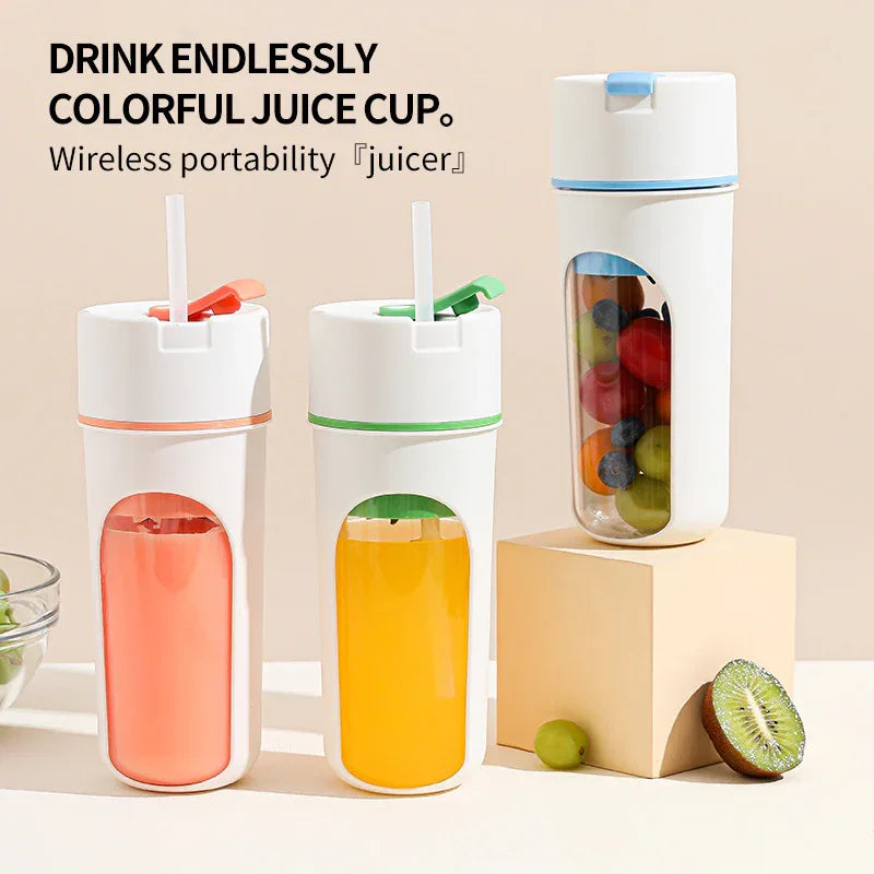 Portable Electric Juicer Blender – USB Rechargeable Fruit & Vegetable Mixer with Ice Crush Cup