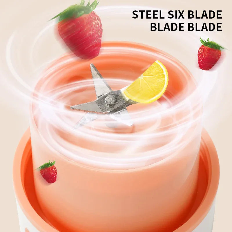Portable Electric Juicer Blender – USB Rechargeable Fruit & Vegetable Mixer with Ice Crush Cup