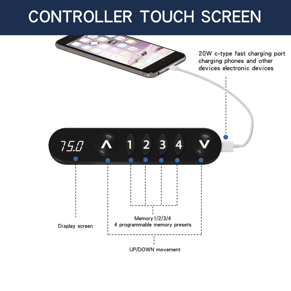 Electric Standing Desk – 55” Height Adjustable Sit-Stand Desk for Home Office & Gaming