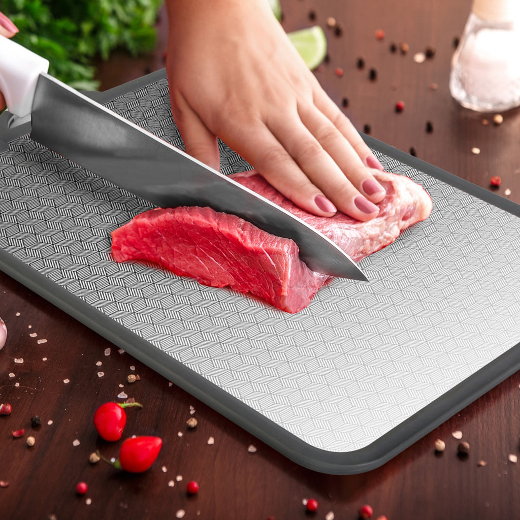 2Pcs Double Sided Cutting Board Stainless Steel