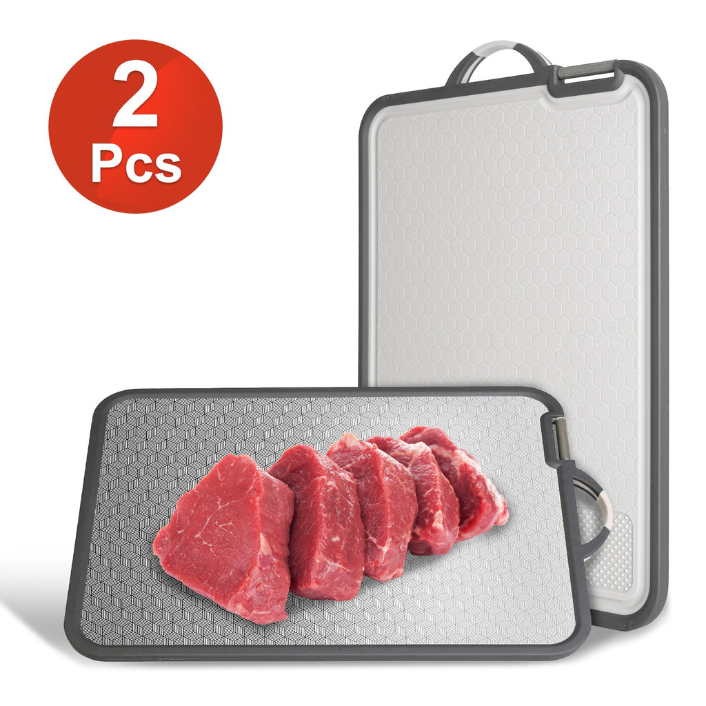 2Pcs Double Sided Cutting Board Stainless Steel