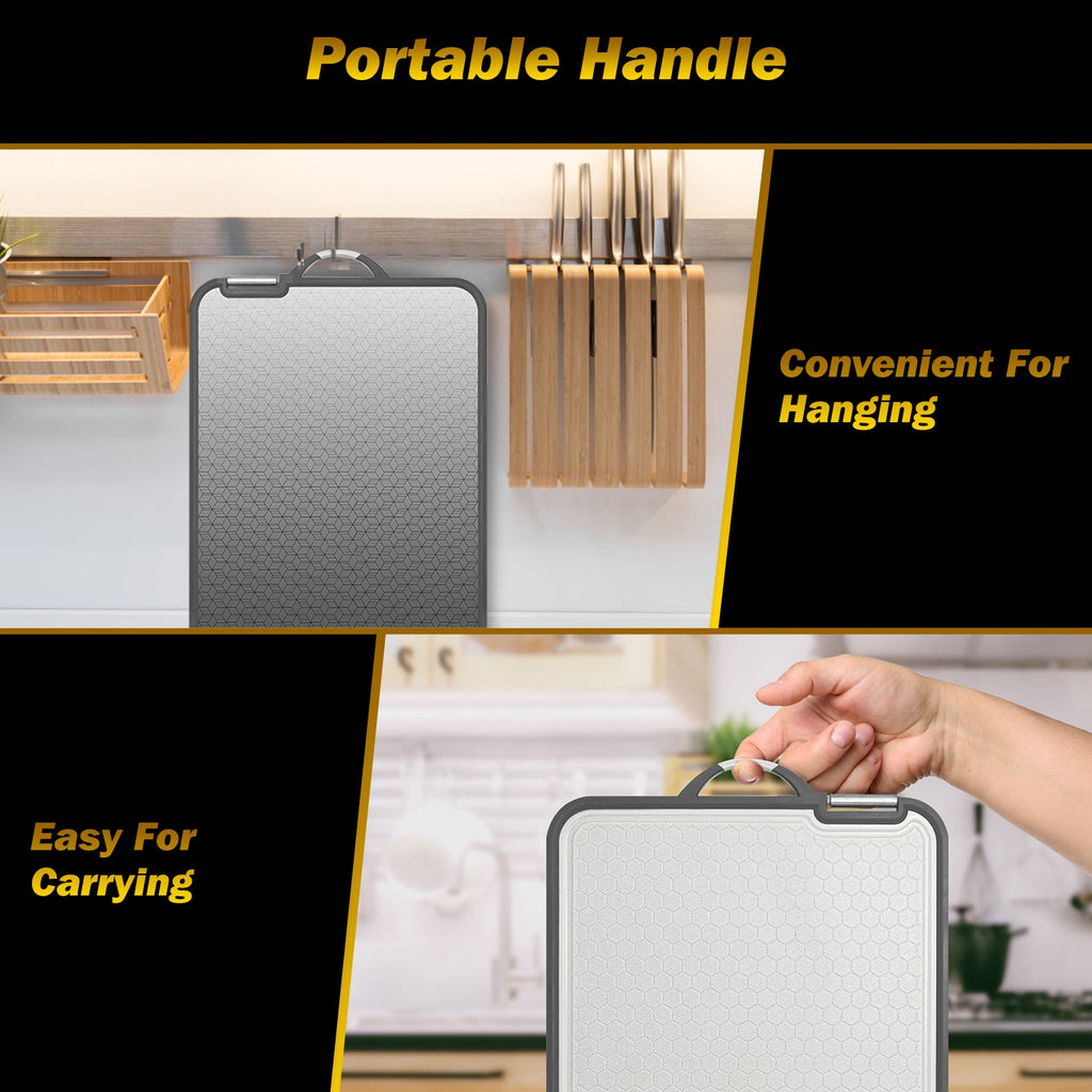 2Pcs Double Sided Cutting Board Stainless Steel