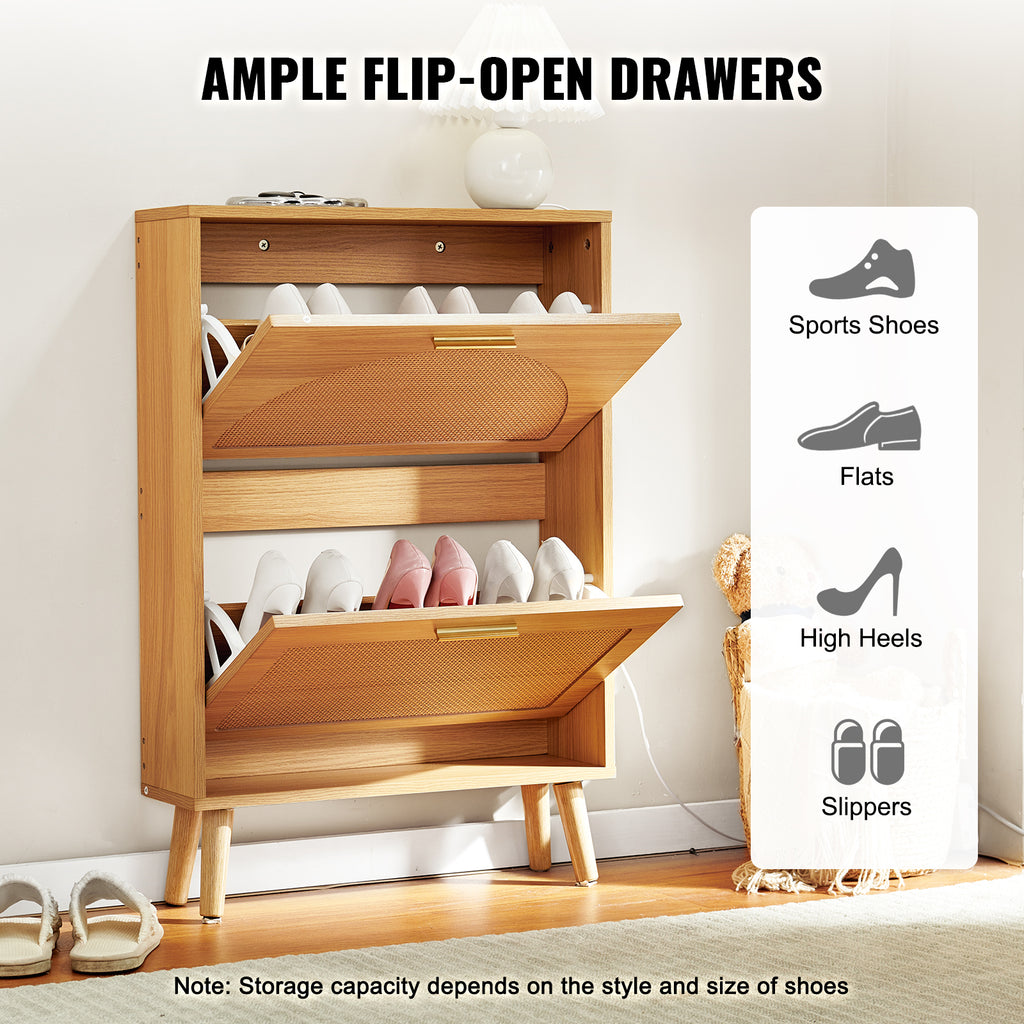 Shoe Cabinet With 2 Flip Drawers
