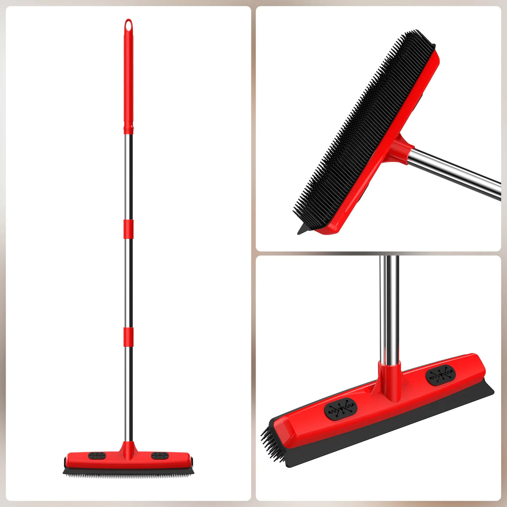 2-in-1 Pet Hair Removal Broom | Effective Squeegee & Grooming Tool for Carpets
